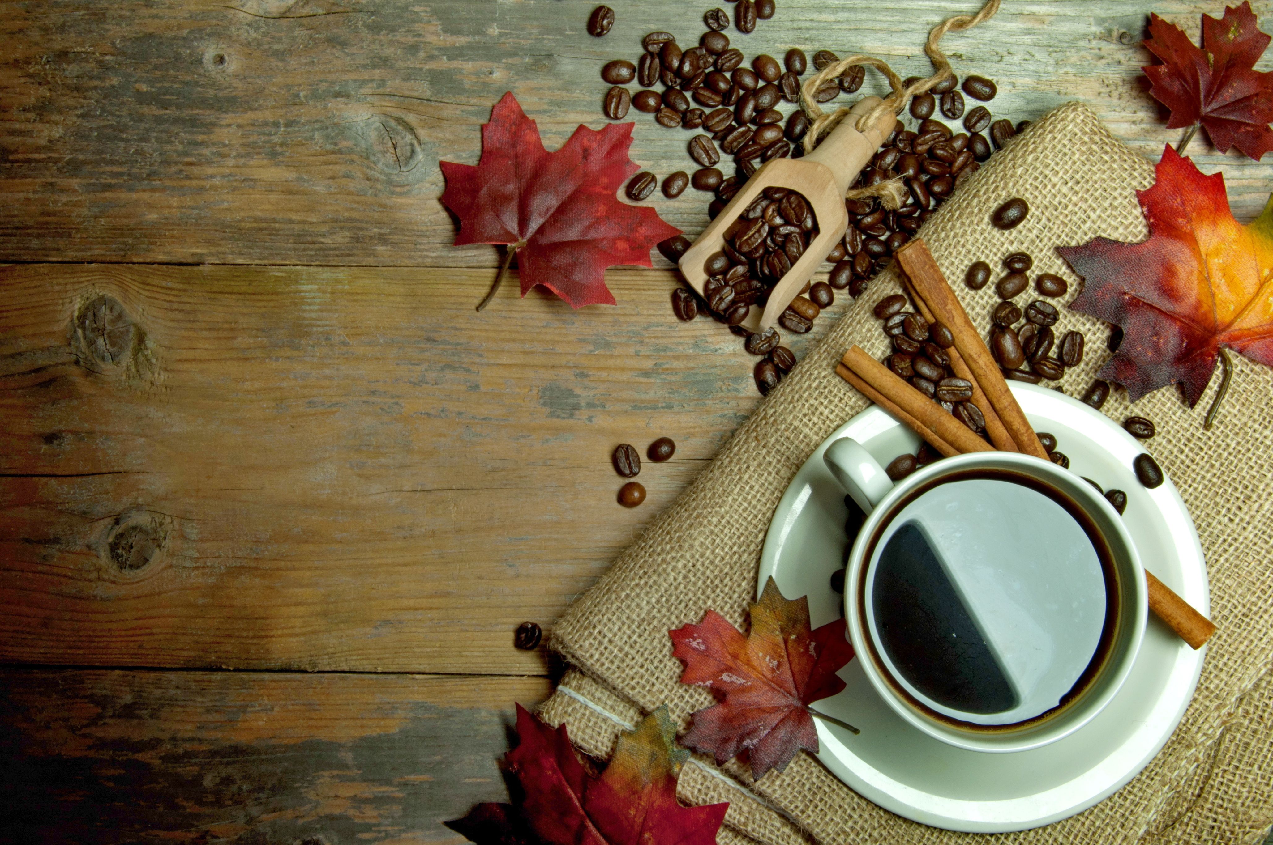 картинки на рабочий стол осень и кофе