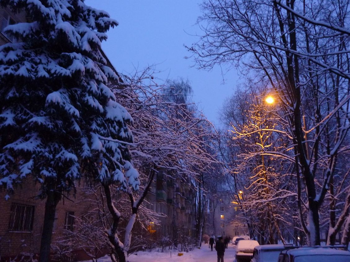 Вечерний зимний город