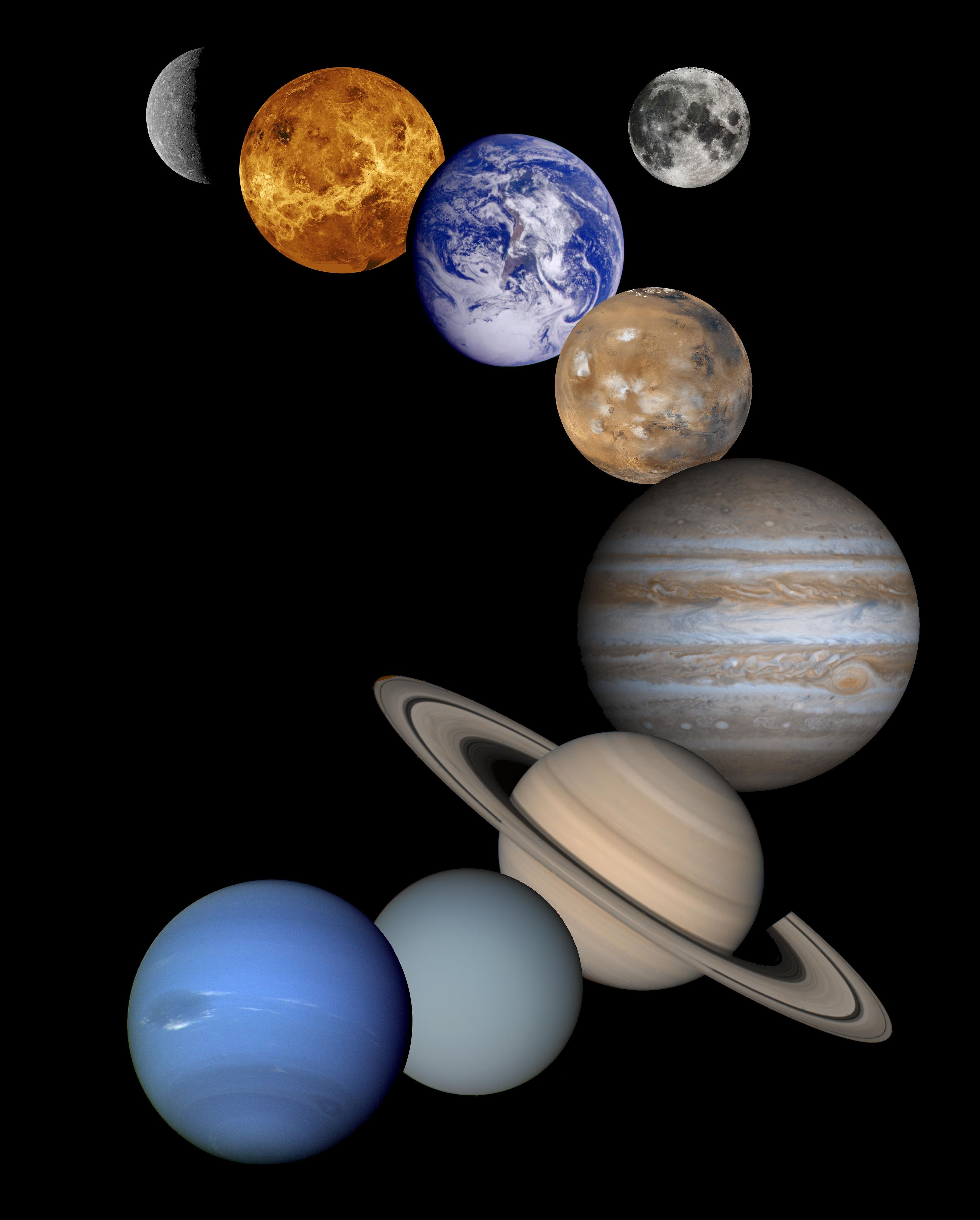 Планеты солнечной системы (Меркурий, Венера, Юпитер, Нептун).