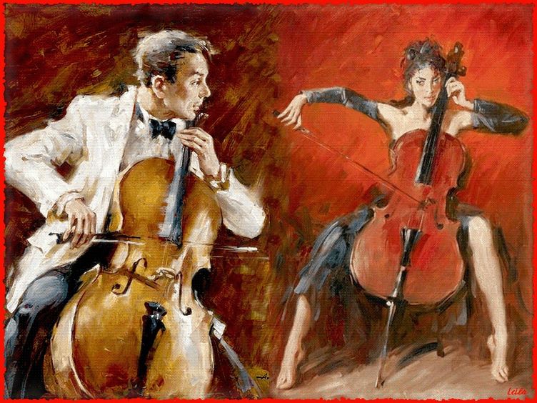 Картина виолончелист Андрея Атрошенко. Инструменты для романса